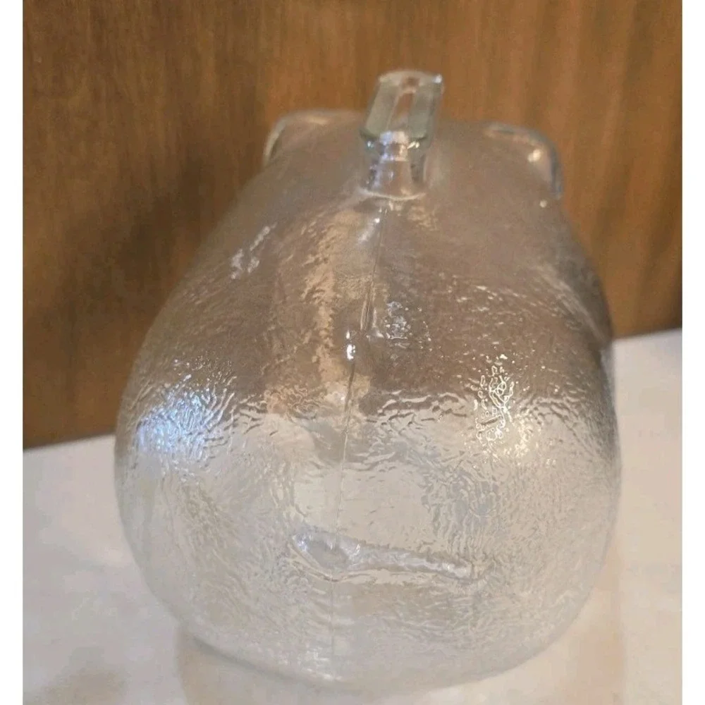 Vintage inspired Anchor Hocking Glass Pig Coin Bank Big Clear‎ Piggy Bank